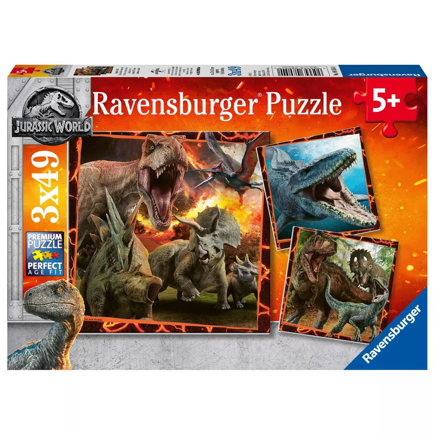 Ravensburger Jurassic Park 3 x 49 Puzzle Pack image 0
